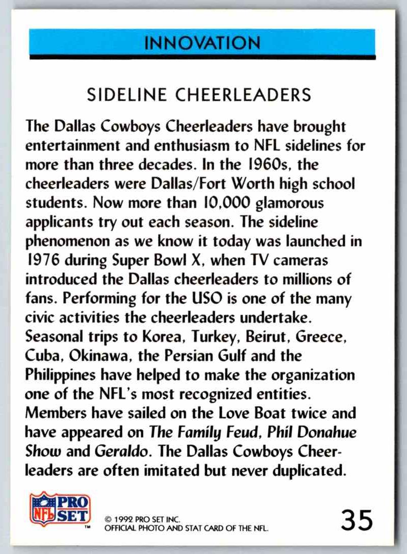 1992 Proset Dallas Cowboys Cheerleaders