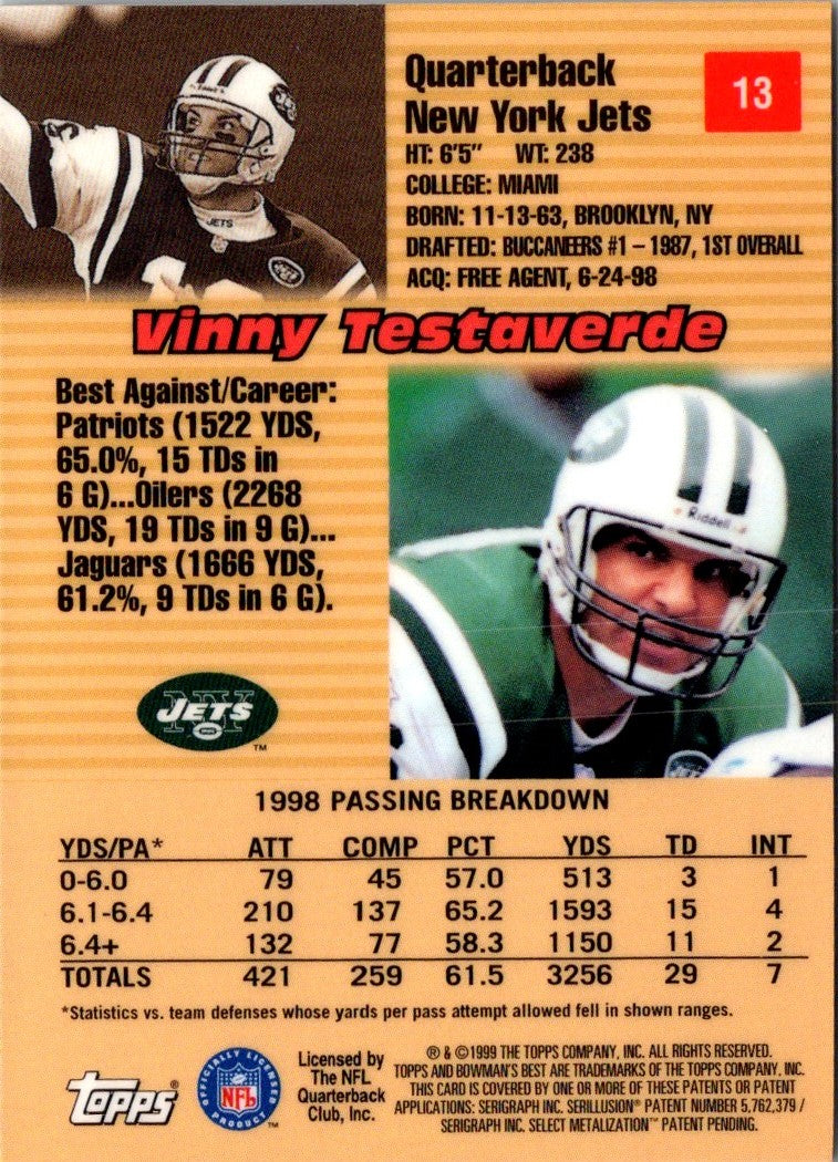 1999 Bowman's Best Vinny Testaverde