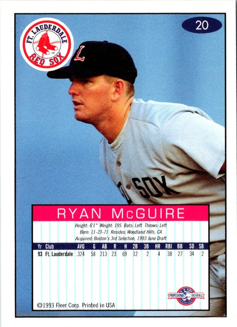 1993 Fleer Excel Ryan McGuire