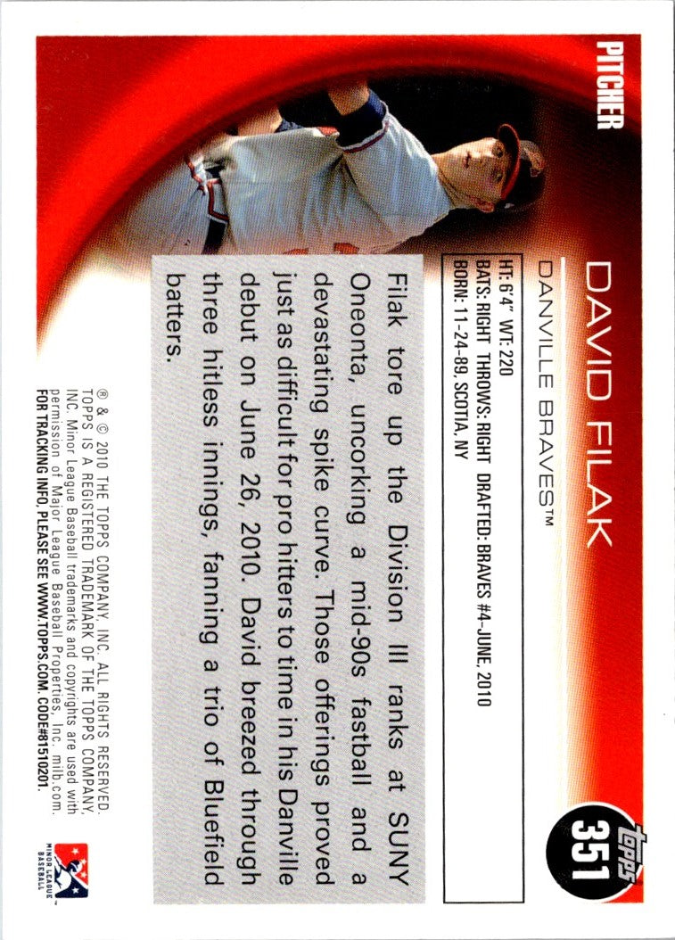 2010 Topps Pro Debut David Filak