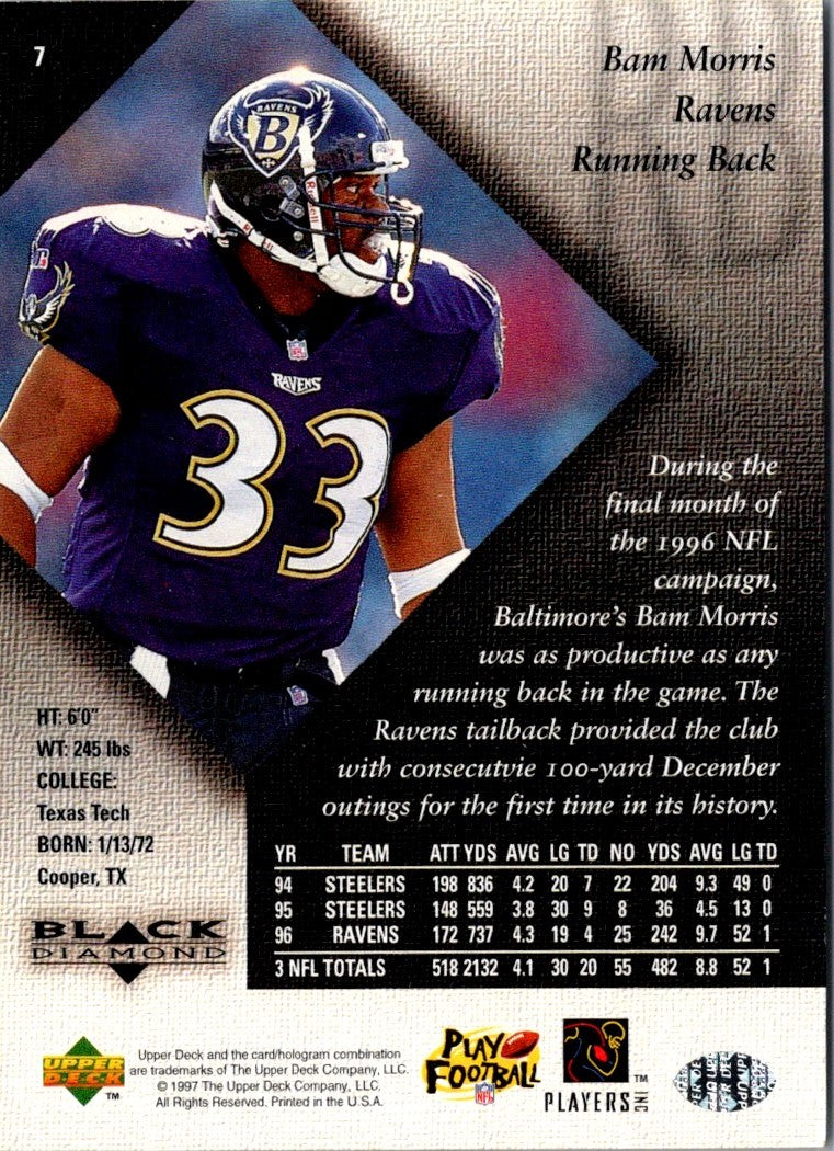 1997 Upper Deck Black Diamond Bam Morris