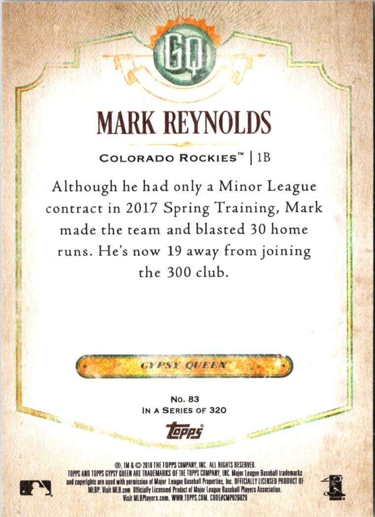 2018 Topps Gypsy Queen Mark Reynolds