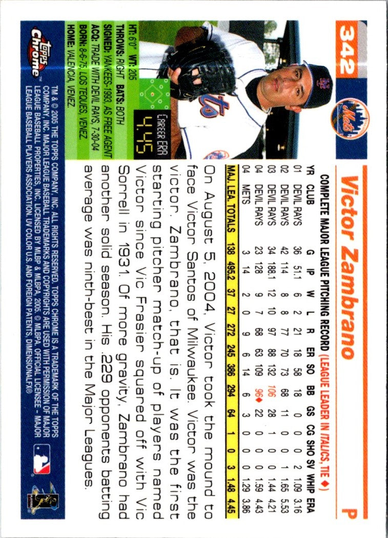 2005 Topps Chrome Victor Zambrano