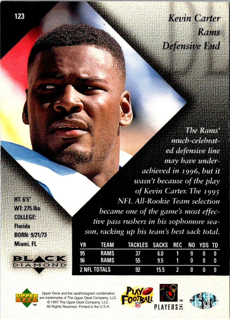 1997 Upper Deck Black Diamond Kevin Carter