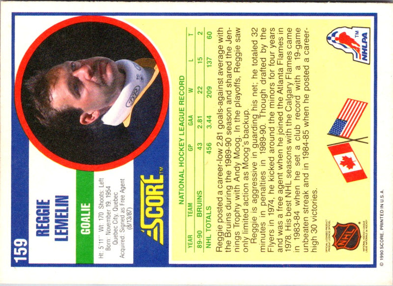 1990 Score Reggie Lemelin