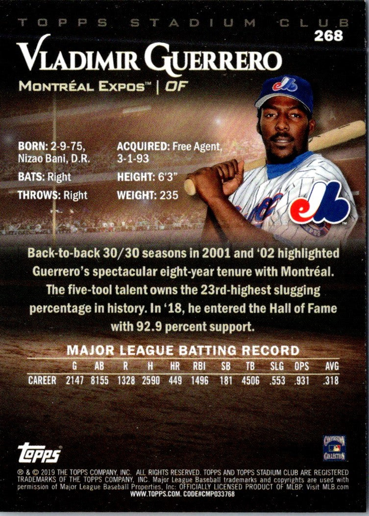 2019 Stadium Club Vladimir Guerrero