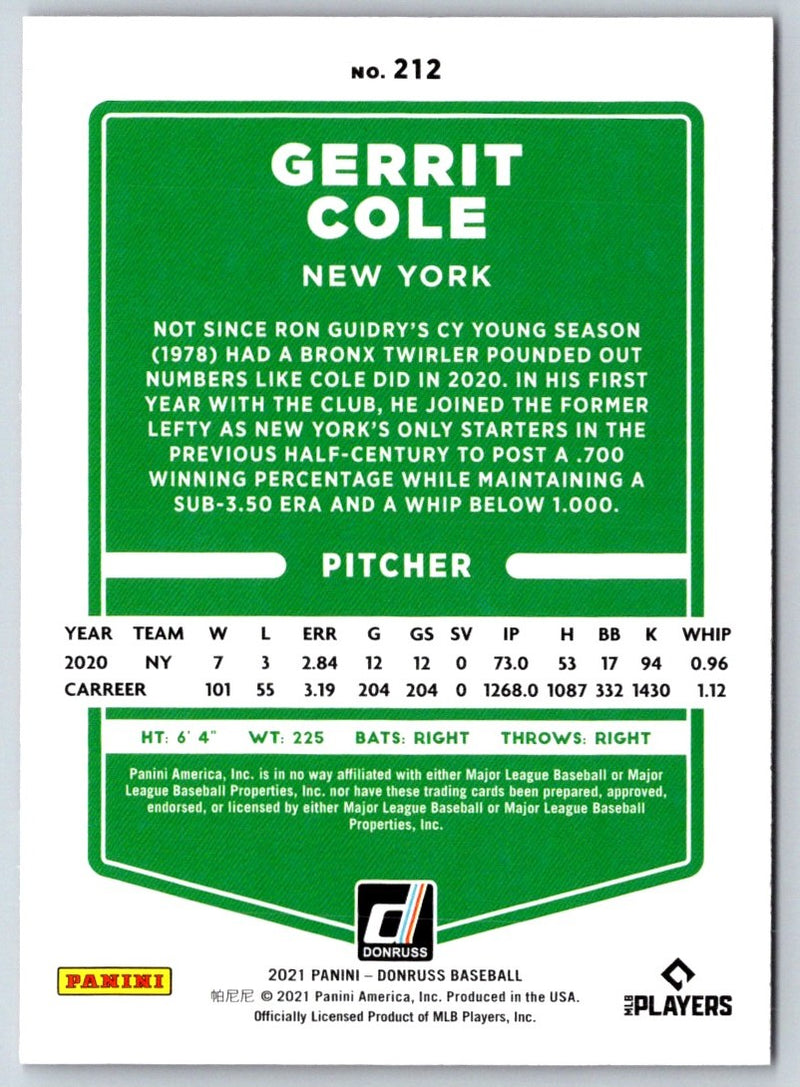 2020 Donruss Gerrit Cole