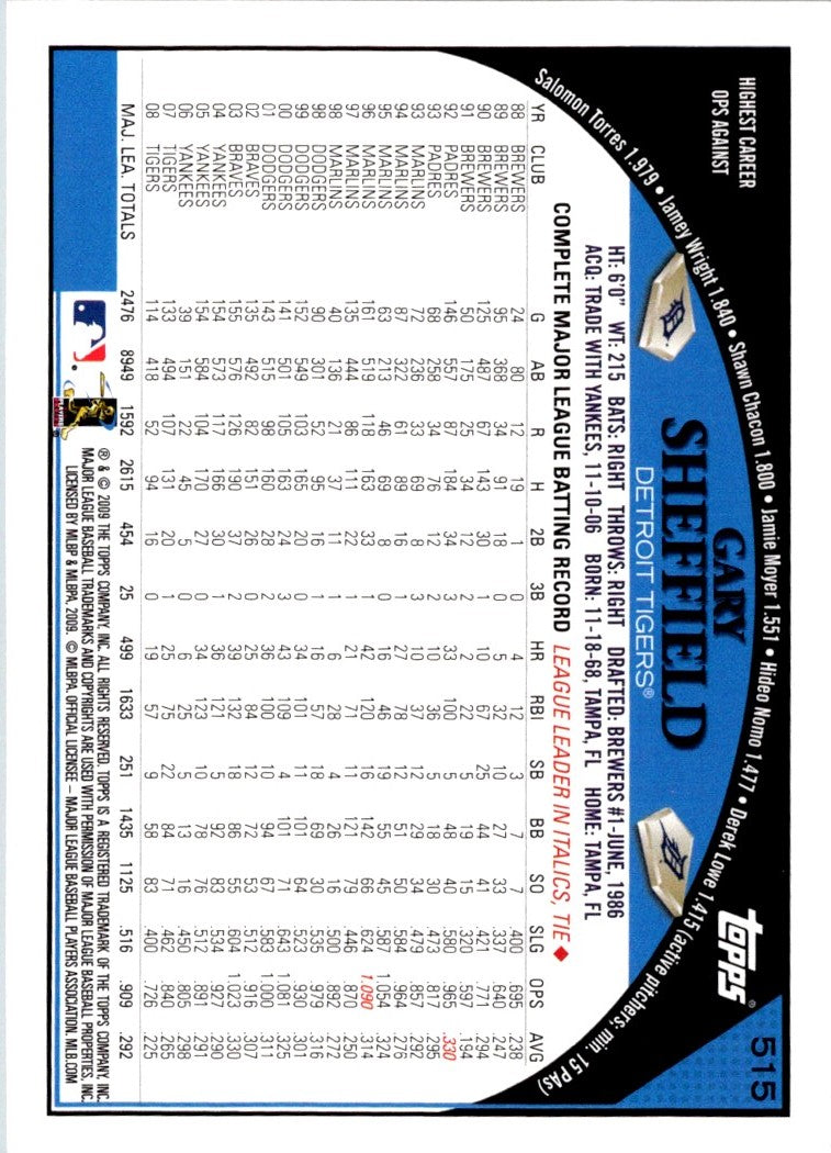 2009 Topps Gary Sheffield