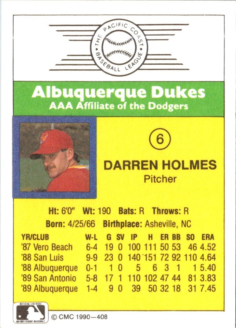 1990 CMC Albuquerque Dukes Darren Holmes