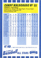 1988 Fleer Baseball All-Stars Candy Maldonado #22