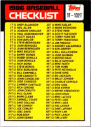 1986 Topps Checklist 397-528