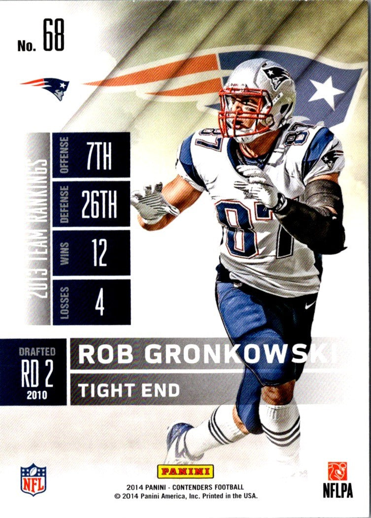 2014 Panini Contenders Rob Gronkowski