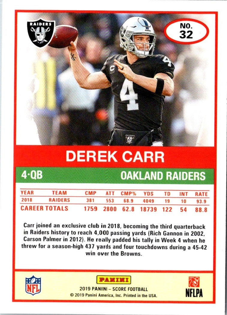 2019 Score Derek Carr