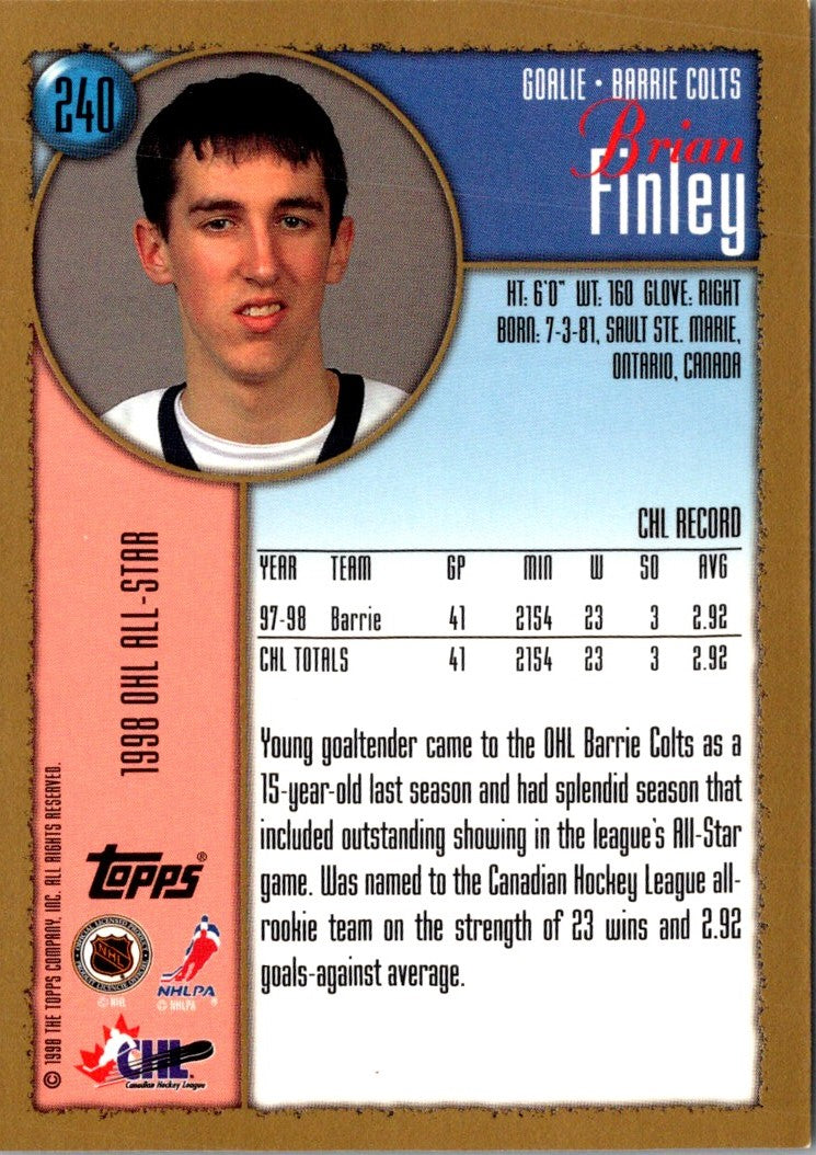 1998 Topps O-Pee-Chee Parallel Brian Finley