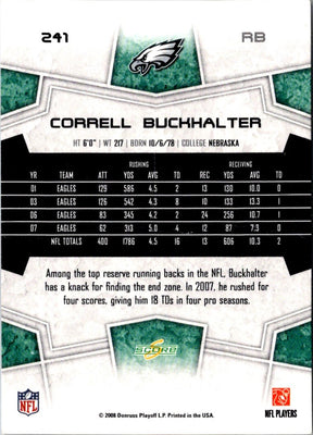 2008 Score Correll Buckhalter #241