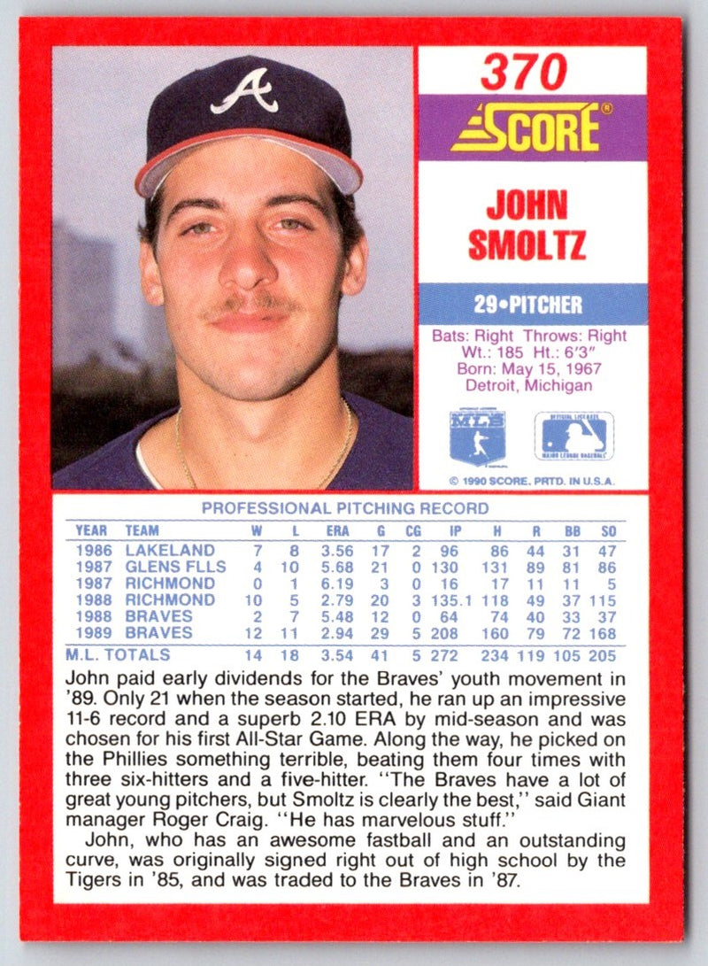 1990 Score John Smoltz