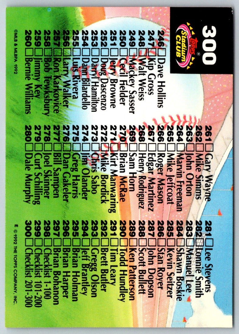 1992 Stadium Club Checklist: 601-700