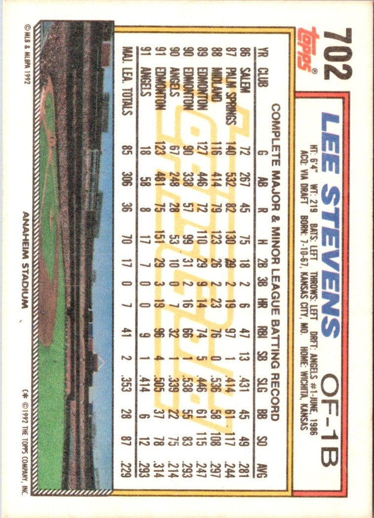 1992 Topps Gold Winners Lee Stevens