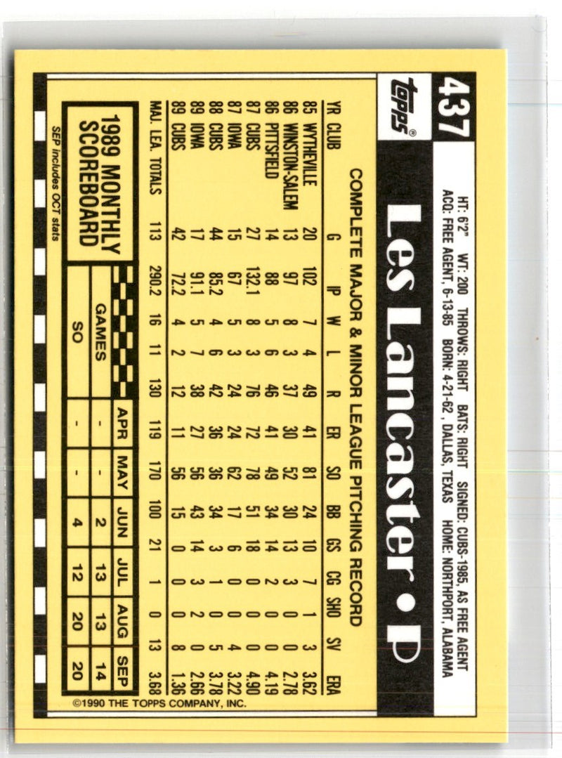 1990 Topps Tiffany Les Lancaster