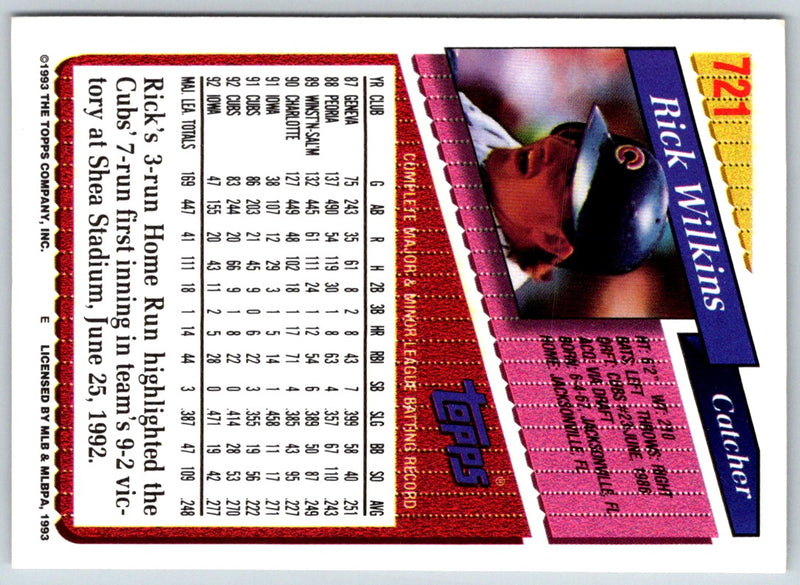 1993 Topps Rick Wilkins