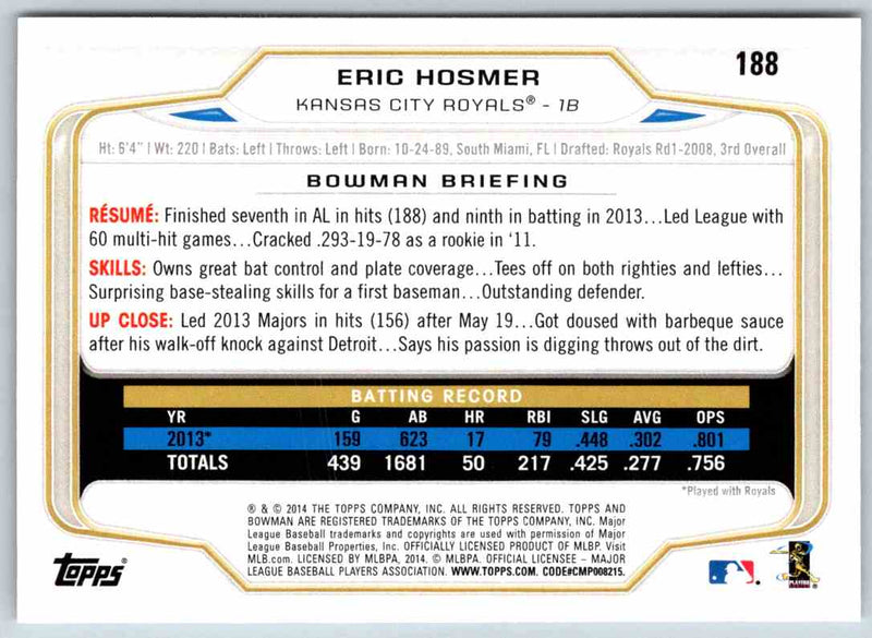 2014 Bowman Eric Hosmer