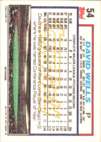 1992 Topps David Wells #54