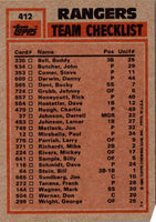 1983 Topps Rangers Team Leaders - Buddy Bell/Charlie Hough #412