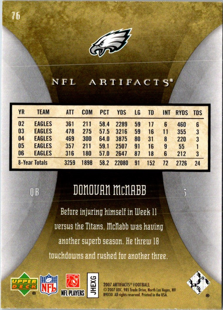 2007 Upper Deck Artifacts Donovan McNabb