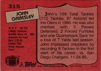 1987 Topps John Grimsley #315 Rookie NM+