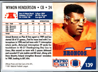 1991 Pro Set Wymon Henderson #139