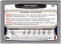 2013 Bowman Ryan Braun #210