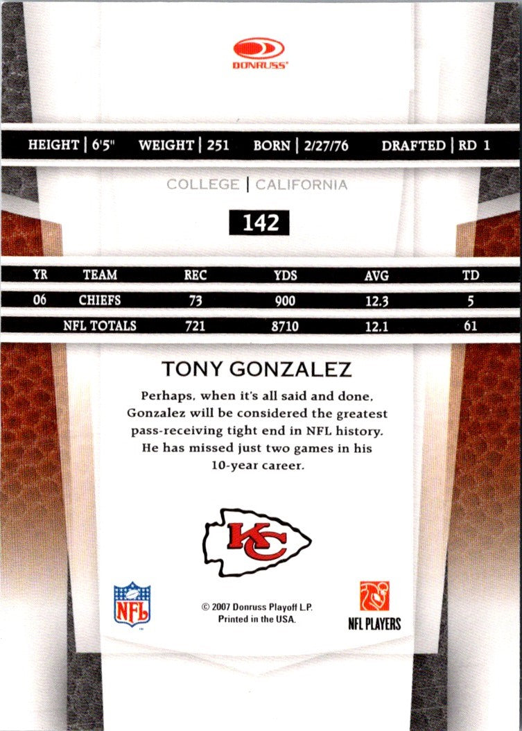 2007 Leaf Certified Materials Tony Gonzalez