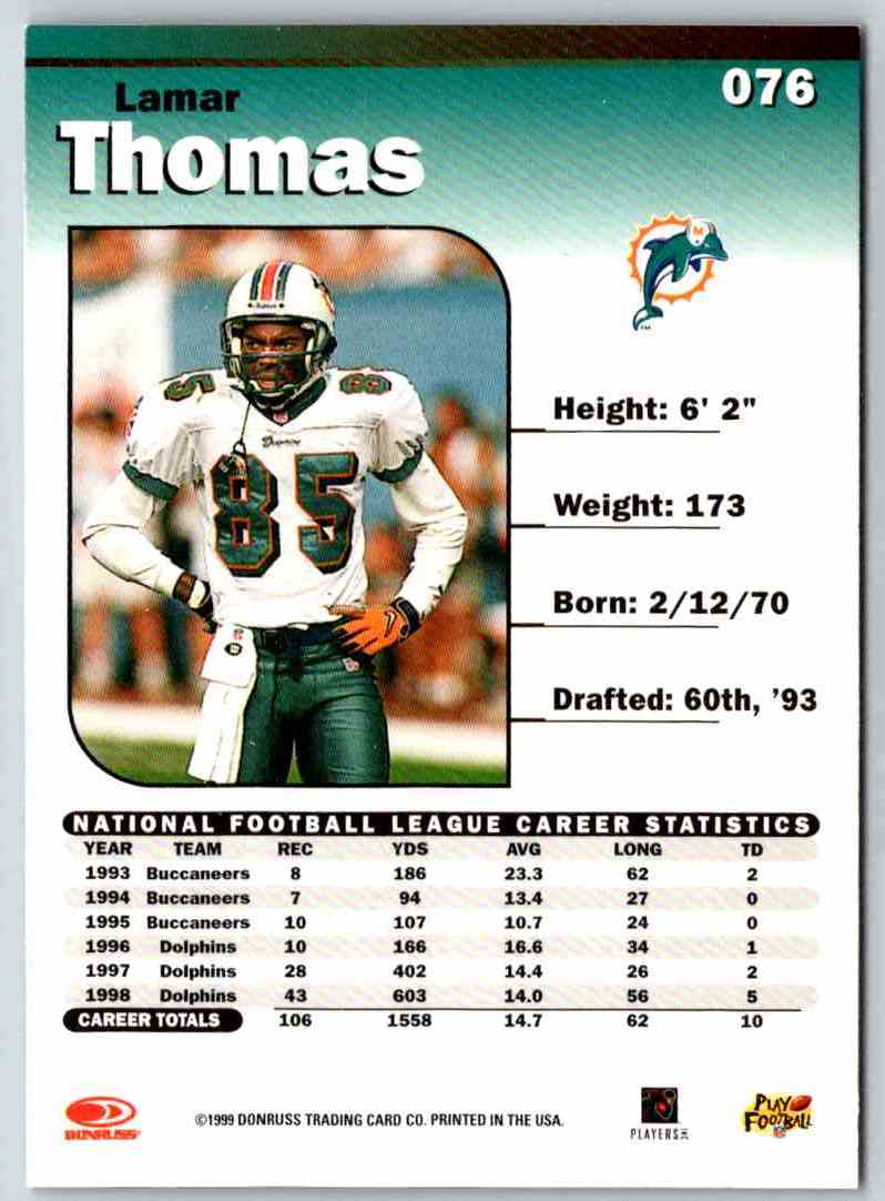 1999 Donruss Elite Lamar Thomas