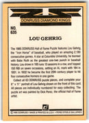 1985 Donruss Lou Gehrig Puzzle Lou Gehrig