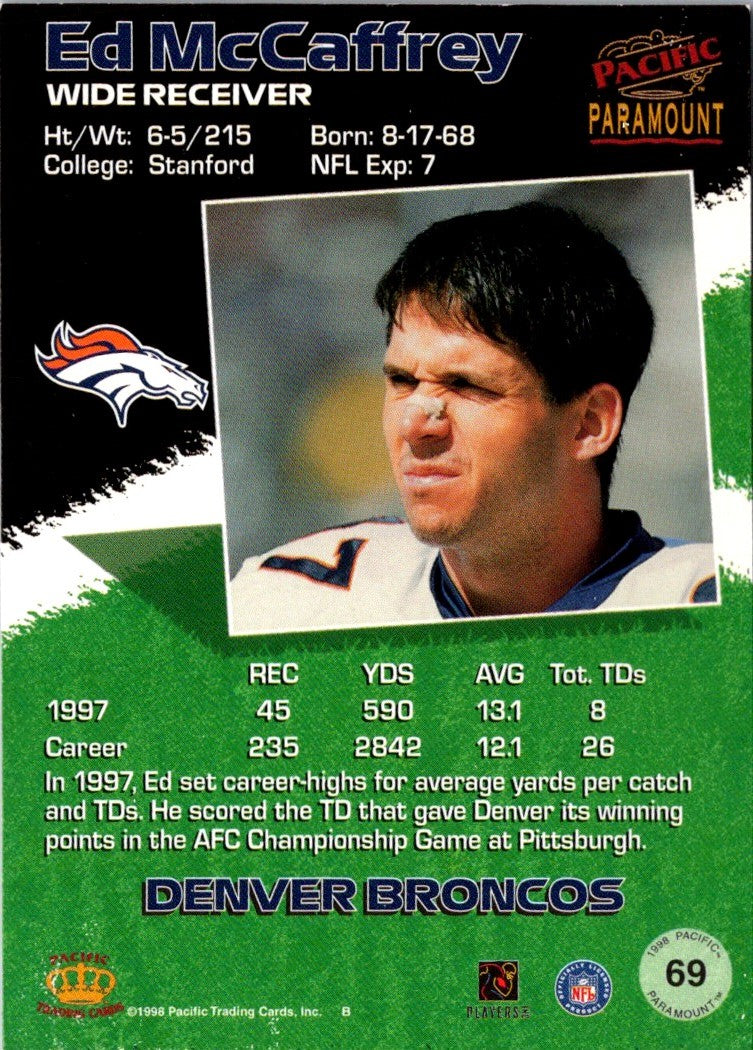 1998 Pacific Paramount Ed McCaffrey