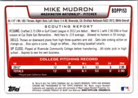 2012 Bowman Draft Picks & Prospects Chrome Mike Mudron #BDPP153