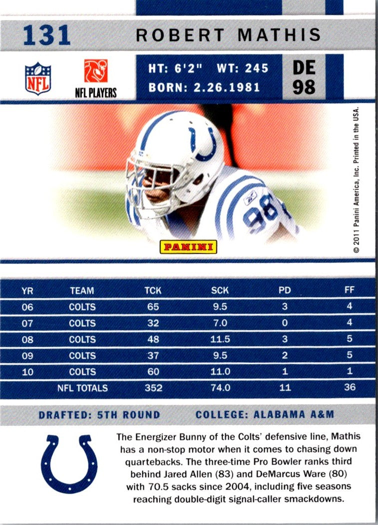 2011 Score Robert Mathis