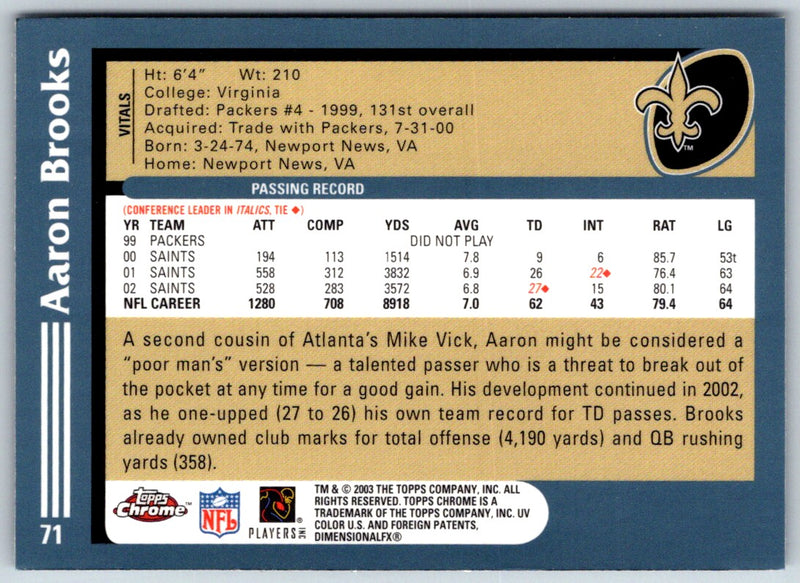 2003 Topps Chrome Aaron Brooks