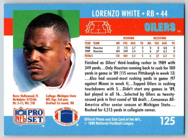 1990 Pro Set Lorenzo White