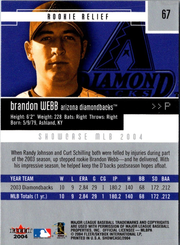 2004 Fleer Showcase Brandon Webb