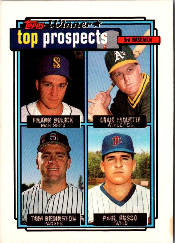 1992 Topps Frank Bolick/Craig Paquette/Tom Redington/Paul Russo #473