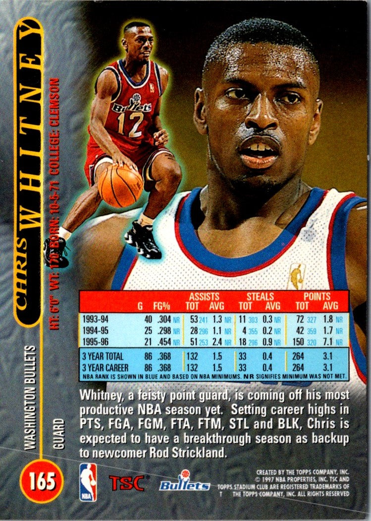 1996 Stadium Club Chris Whitney