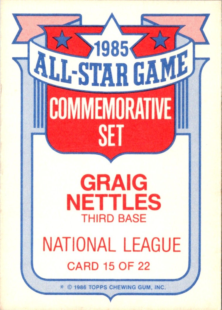 1986 Topps Glossy All-Stars Graig Nettles
