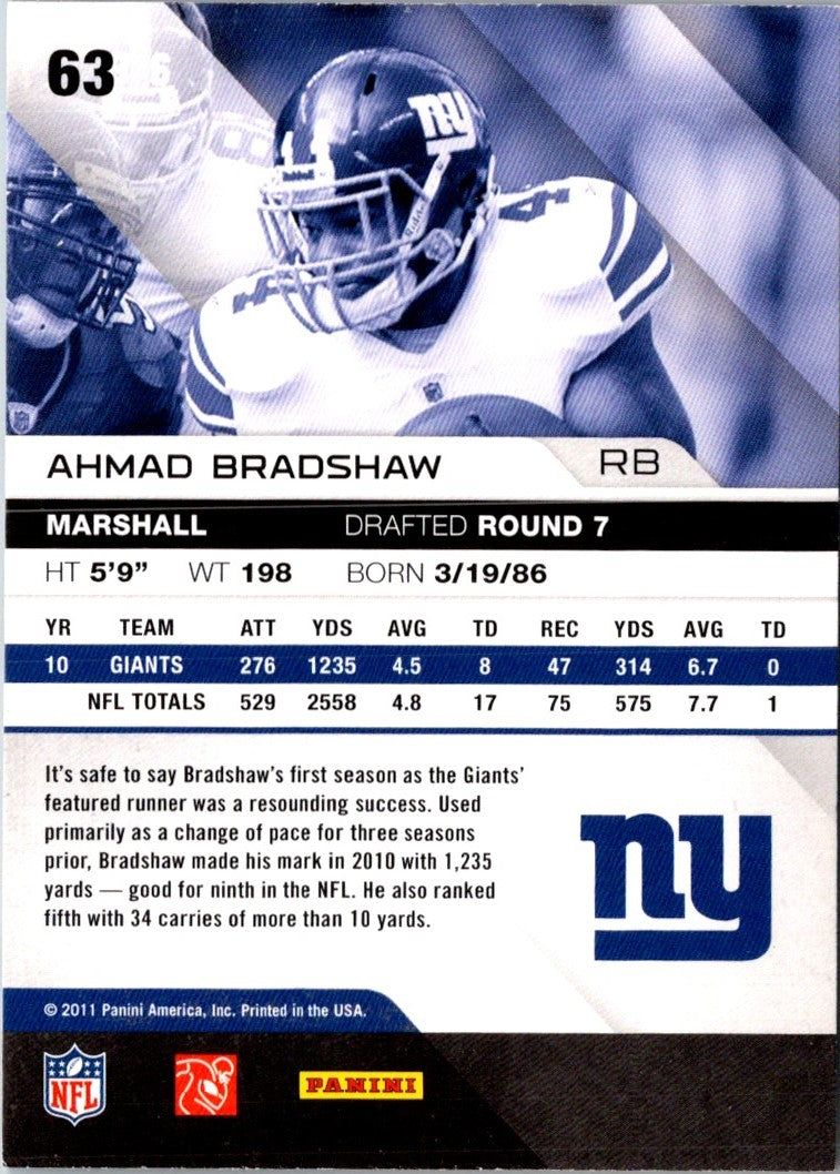 2011 Panini Absolute Memorabilia Ahmad Bradshaw