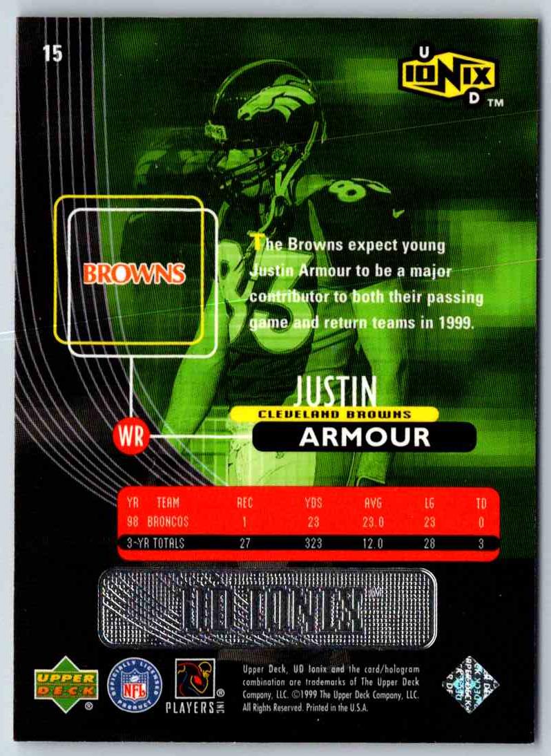 1999 Upper Deck Ionix Justin Armour