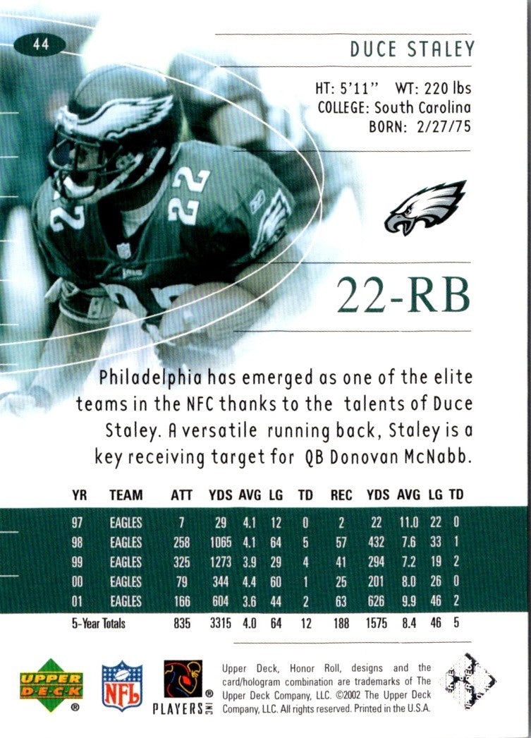 2002 Upper Deck Duce Staley