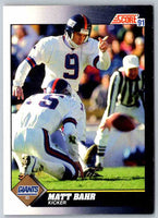 1991 Score Matt Bahr #481