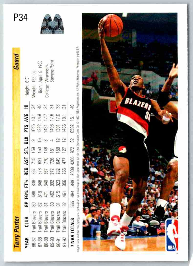 1992 Upper Deck Terry Porter