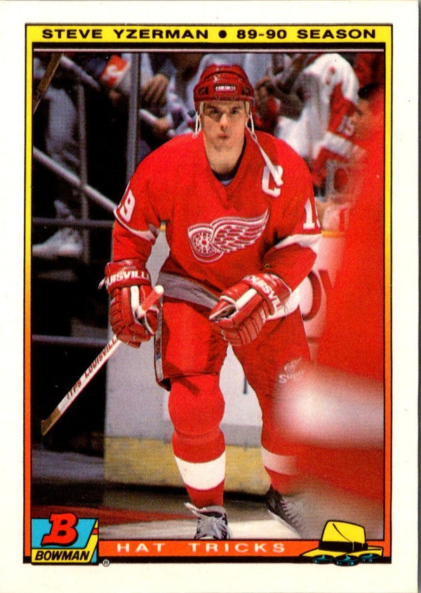 1990 Bowman Hat Tricks Steve Yzerman #5