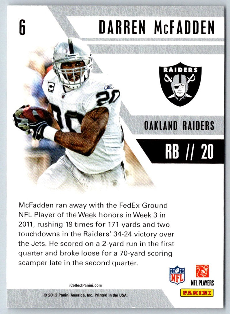 2012 Panini NFL Player of the Day Darren McFadden